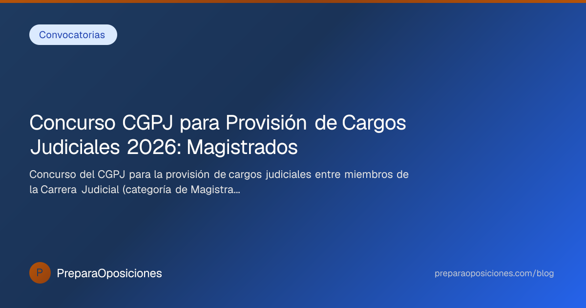 Concurso CGPJ para Provisión de Cargos Judiciales 2026…
