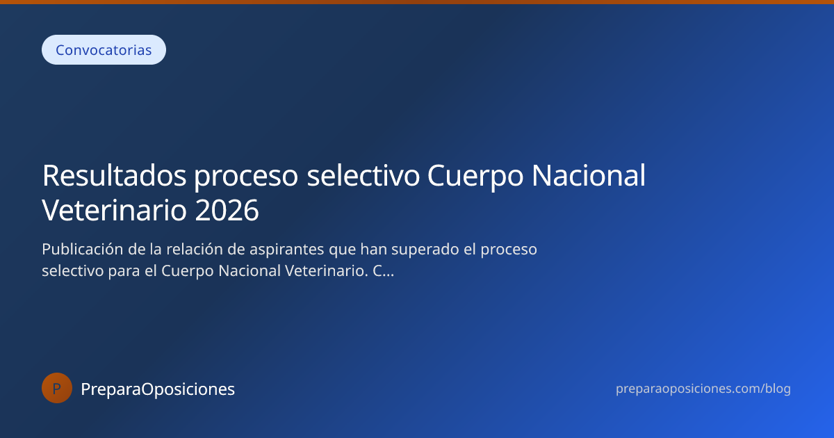 Resultados proceso selectivo Cuerpo Nacional… 2026 | PreparaOposiciones