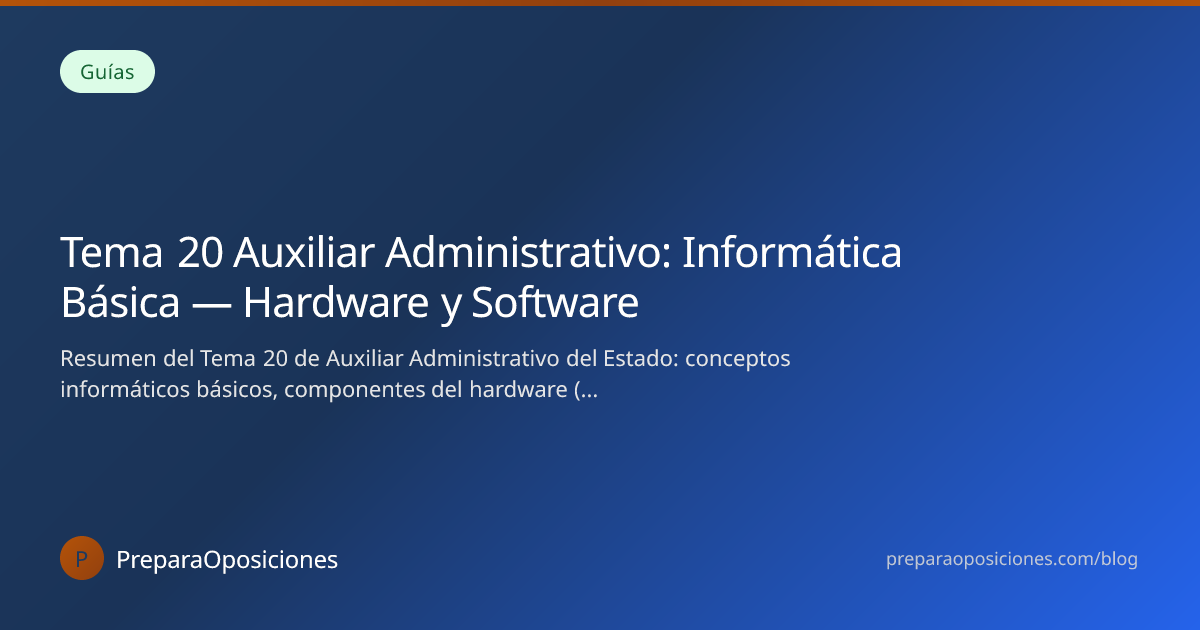 Tema 20 Auxiliar Administrativo: Informática Básica… 2026 ...