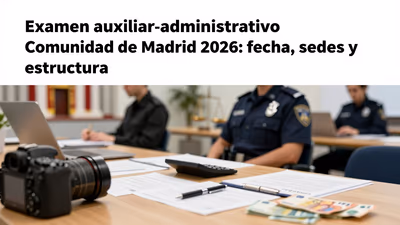 Examen auxiliar administrativo Comunidad de Madrid 2026: fecha, sedes y estructura