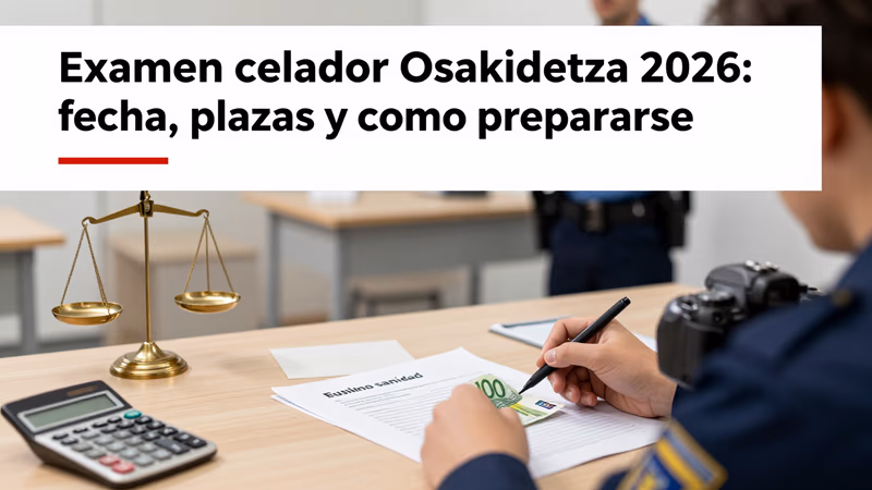 Examen celador Osakidetza 2026: fecha, plazas y cómo prepararte