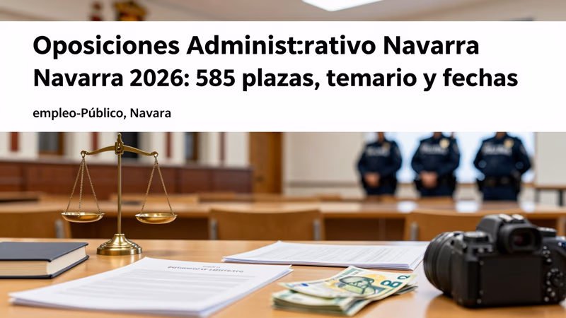 Oposiciones Administrativo Navarra 2026: 585 plazas, temario y fechas
