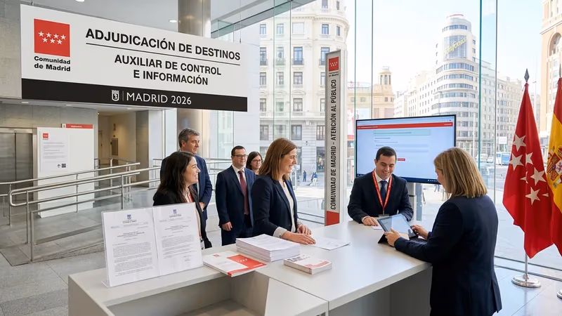 Adjudicación de destinos Auxiliar de Control e Información Madrid 2026